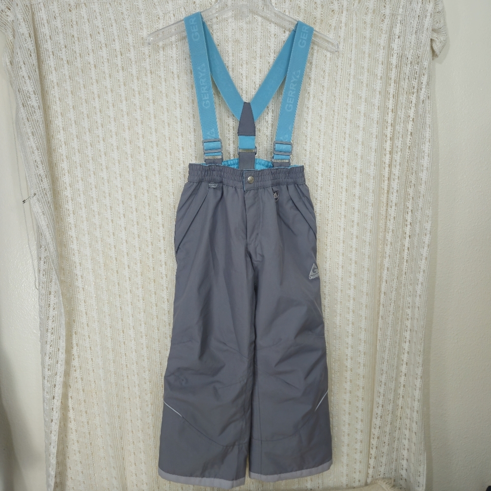 Gerry Youth Snowpants with Suspenders Gray Blue Size Small 7/8